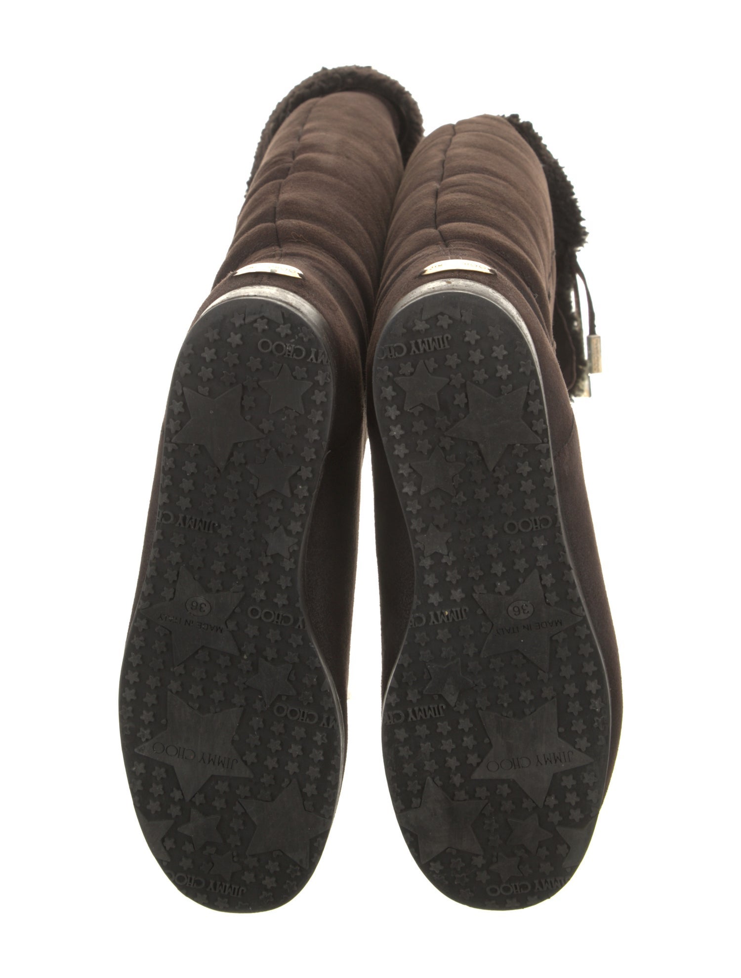 Jimmy Choo Suede Colorblock Pattern Boots